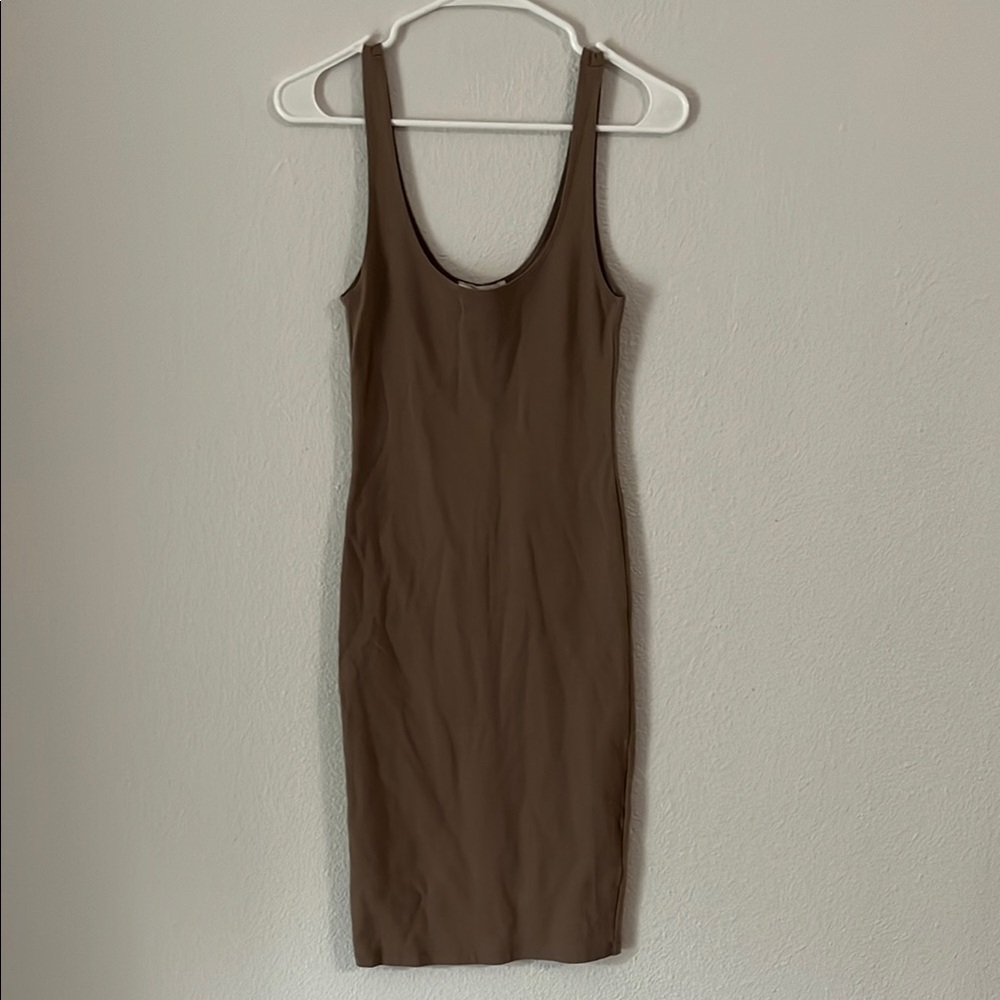 Simple Greyish Brown Tank Dress
